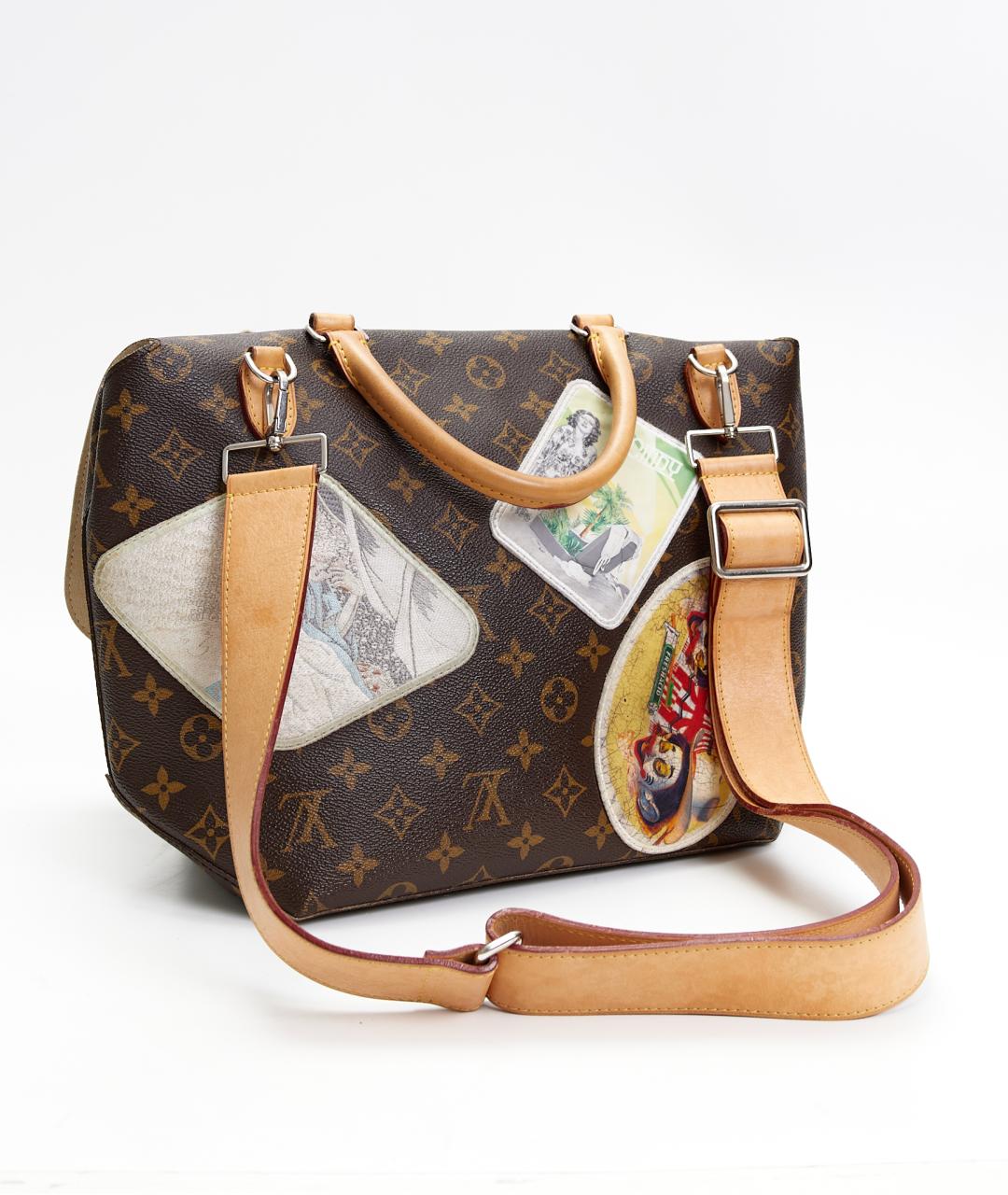LOUIS VUITTON Коричневая кожаная сумка с короткими ручками, фото 4