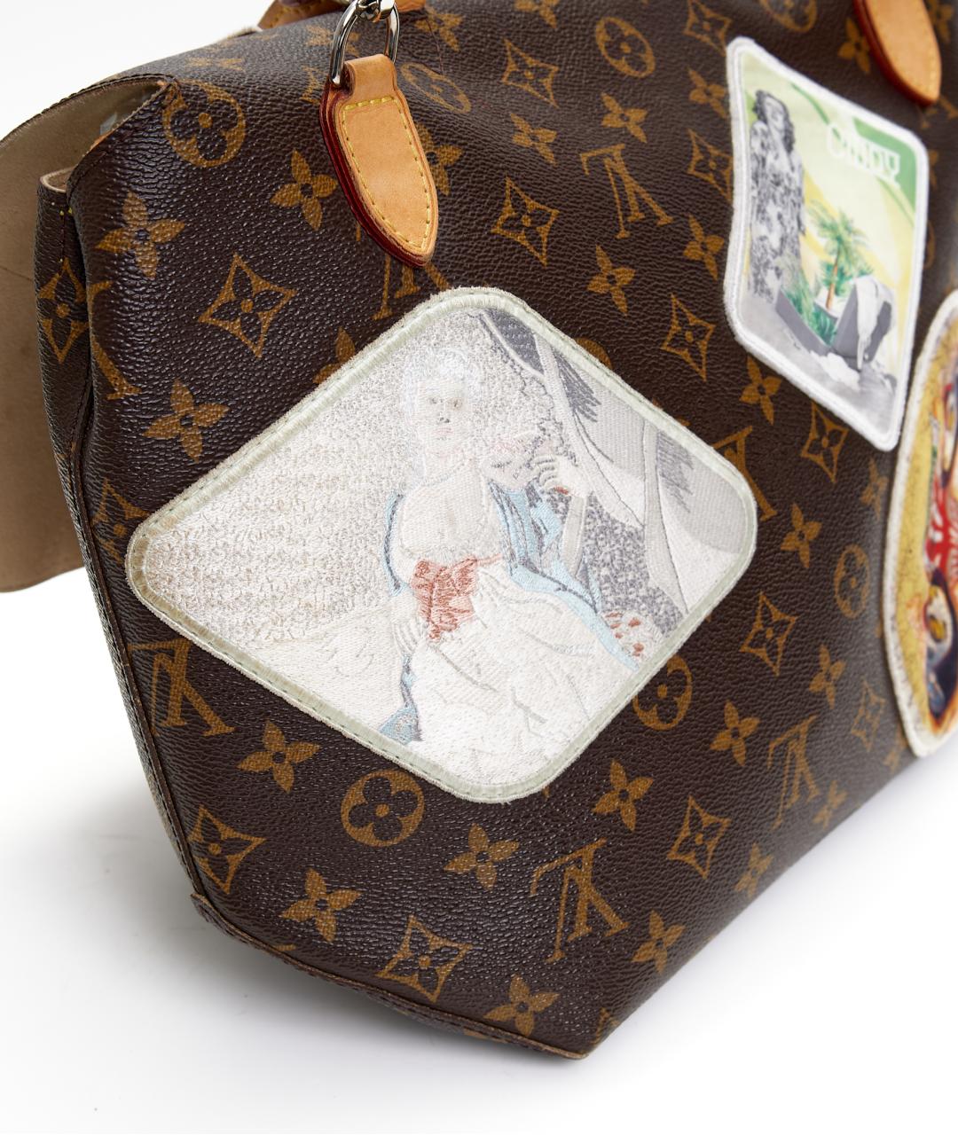 LOUIS VUITTON Коричневая кожаная сумка с короткими ручками, фото 5