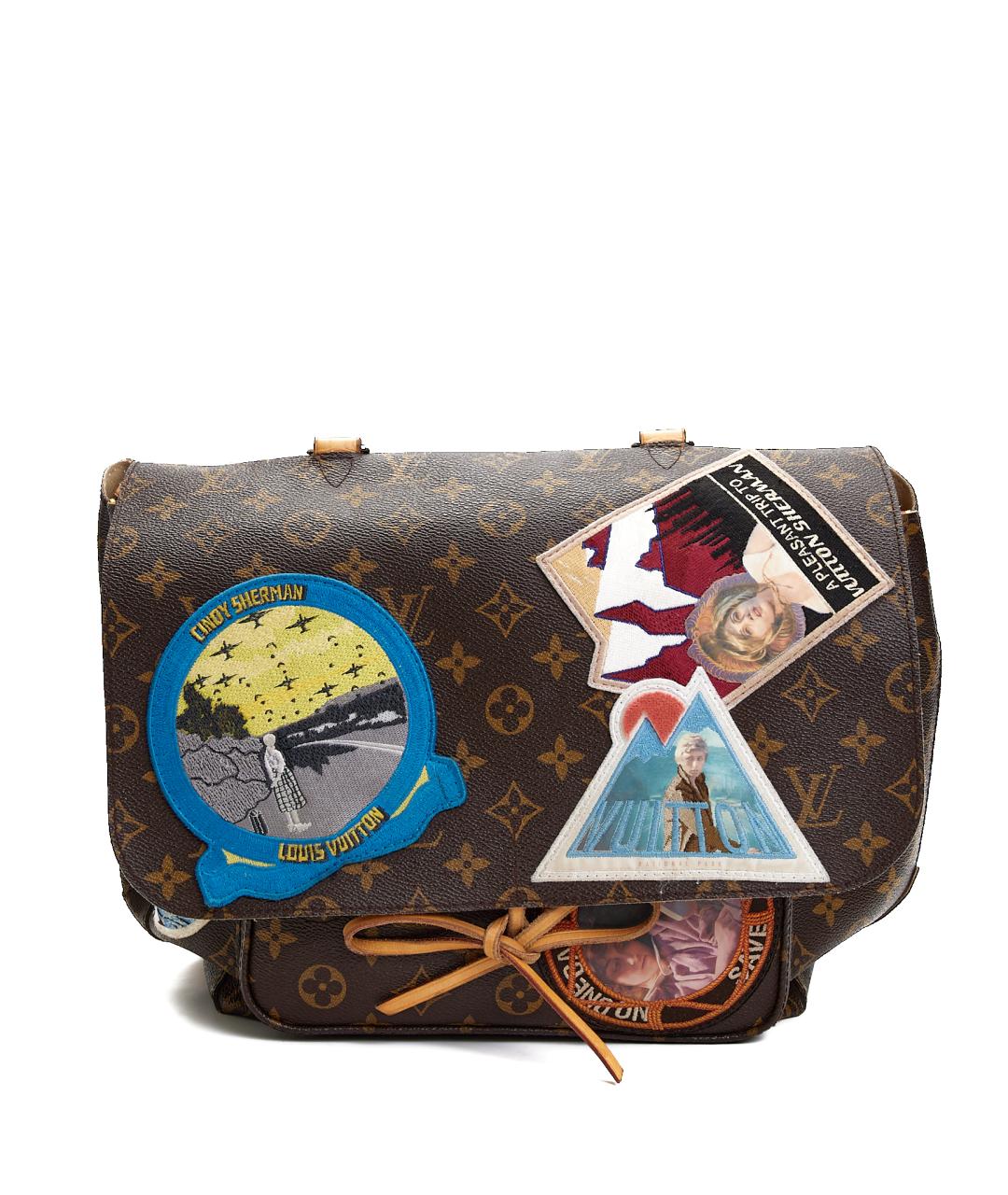 LOUIS VUITTON Коричневая кожаная сумка с короткими ручками, фото 10