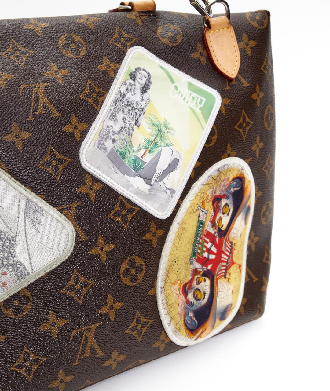 LOUIS VUITTON Коричневая кожаная сумка с короткими ручками, фото 6
