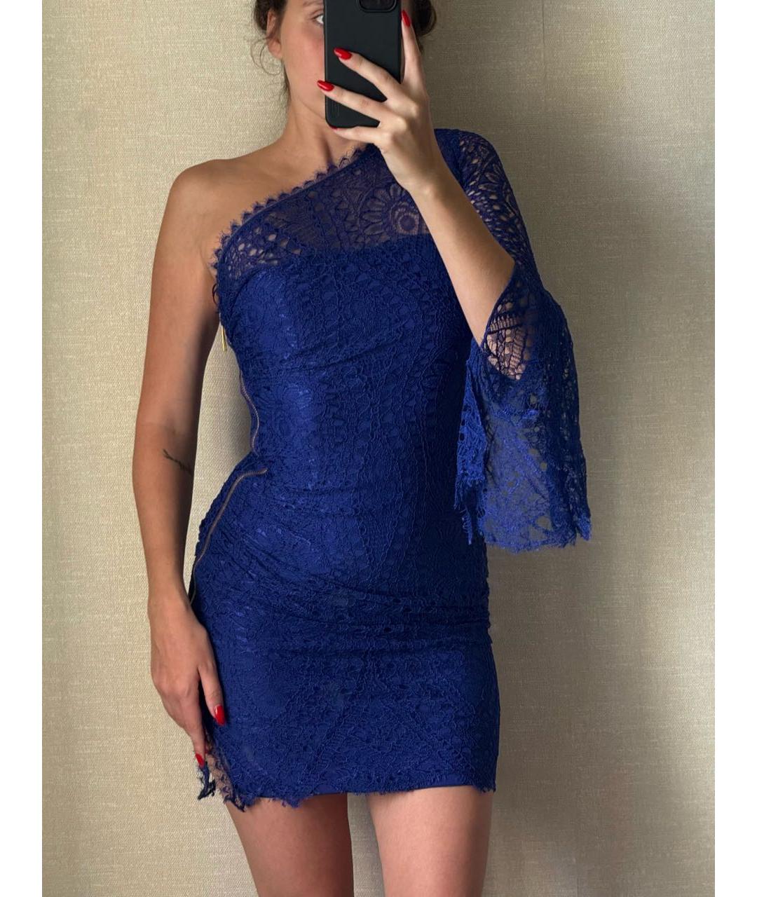 EMILIO PUCCI Темно-синее кружевное вечернее платье, фото 2