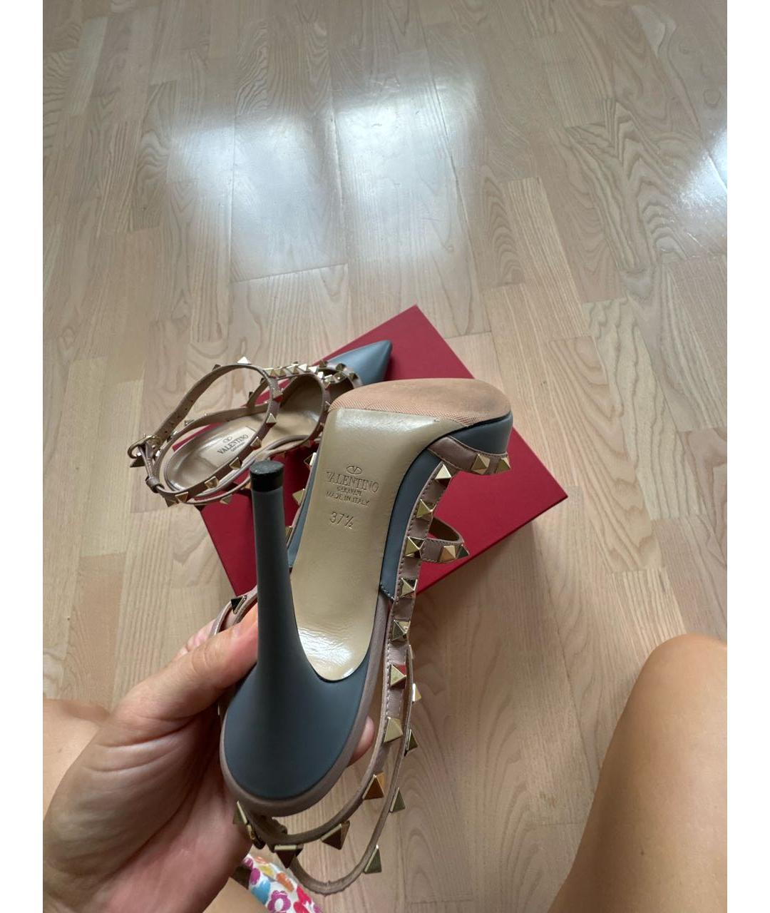 VALENTINO Серые кожаные туфли, фото 6