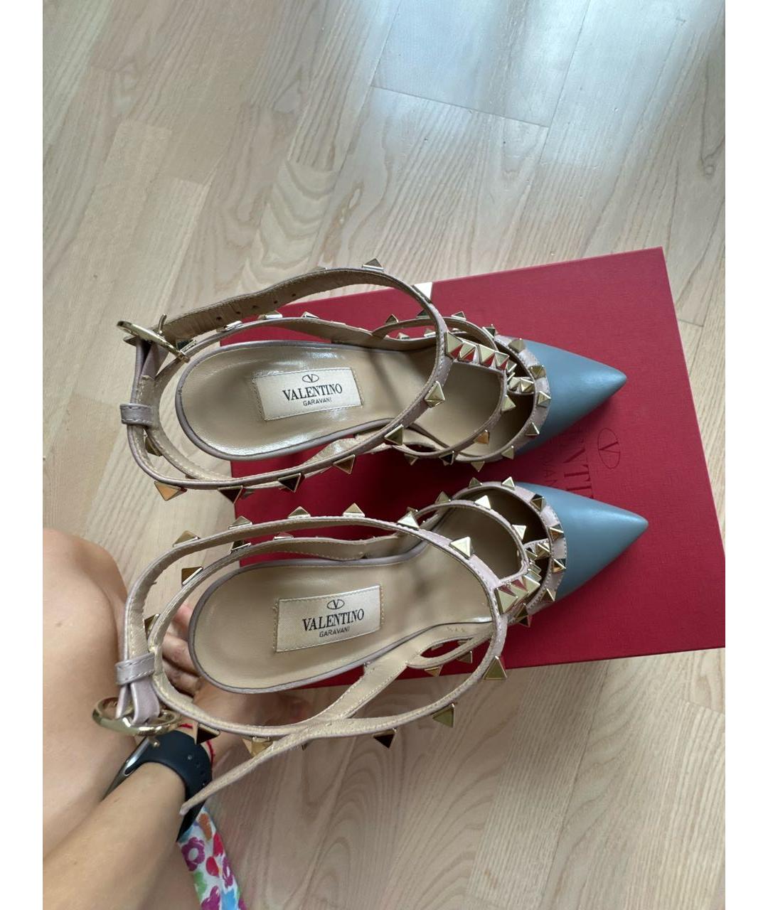 VALENTINO Серые кожаные туфли, фото 5