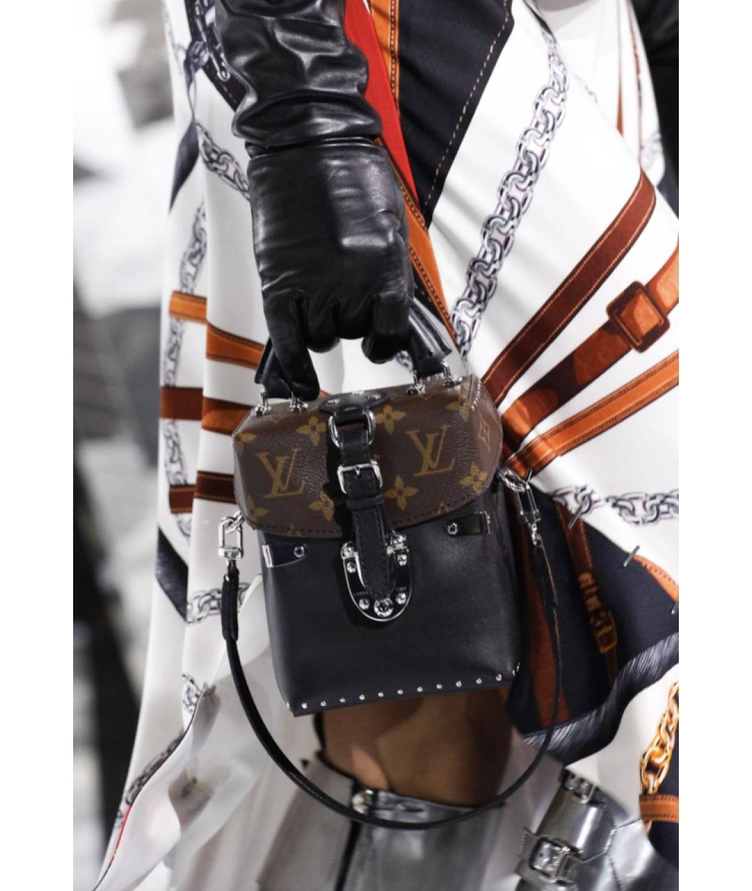 LOUIS VUITTON Коричневая кожаная сумка с короткими ручками, фото 2
