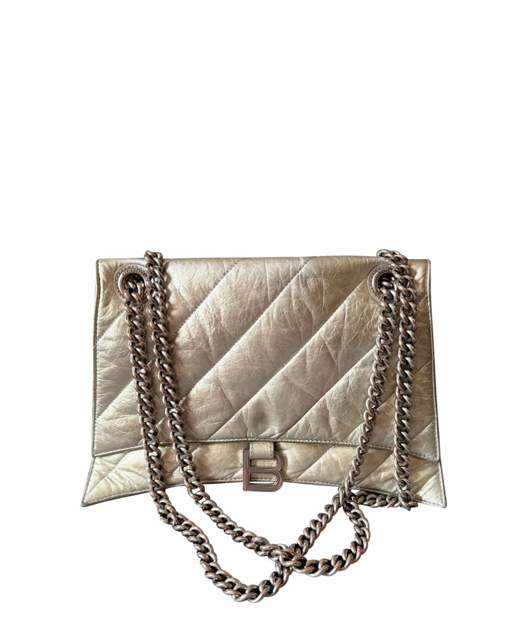 BALENCIAGA Серебряная кожаная сумка через плечо, фото 1