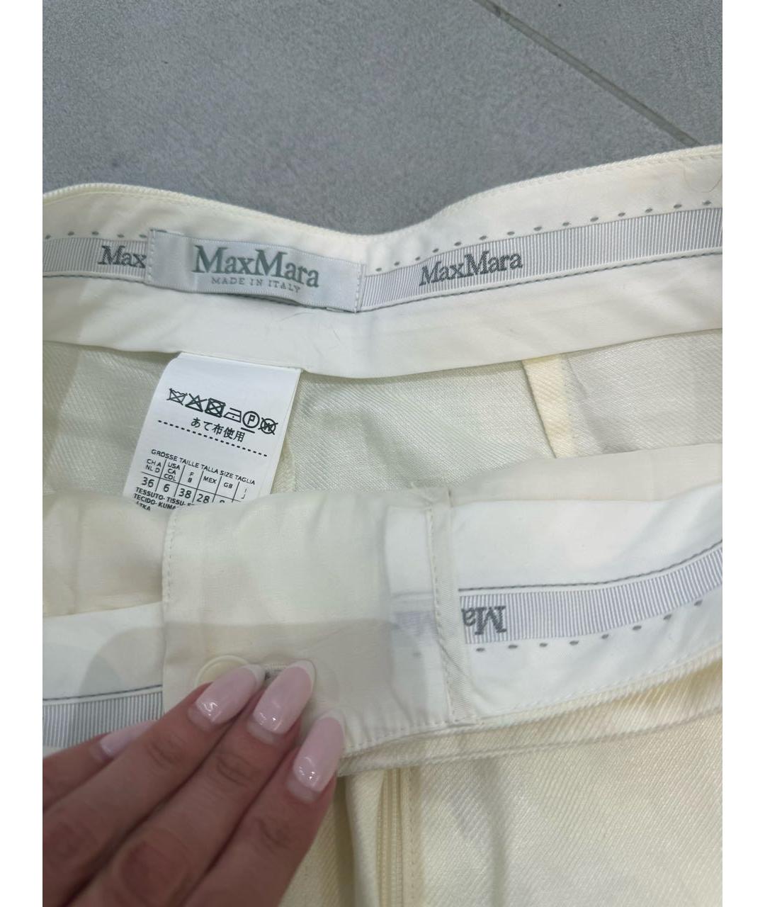 MAX MARA Белые льняные шорты, фото 4