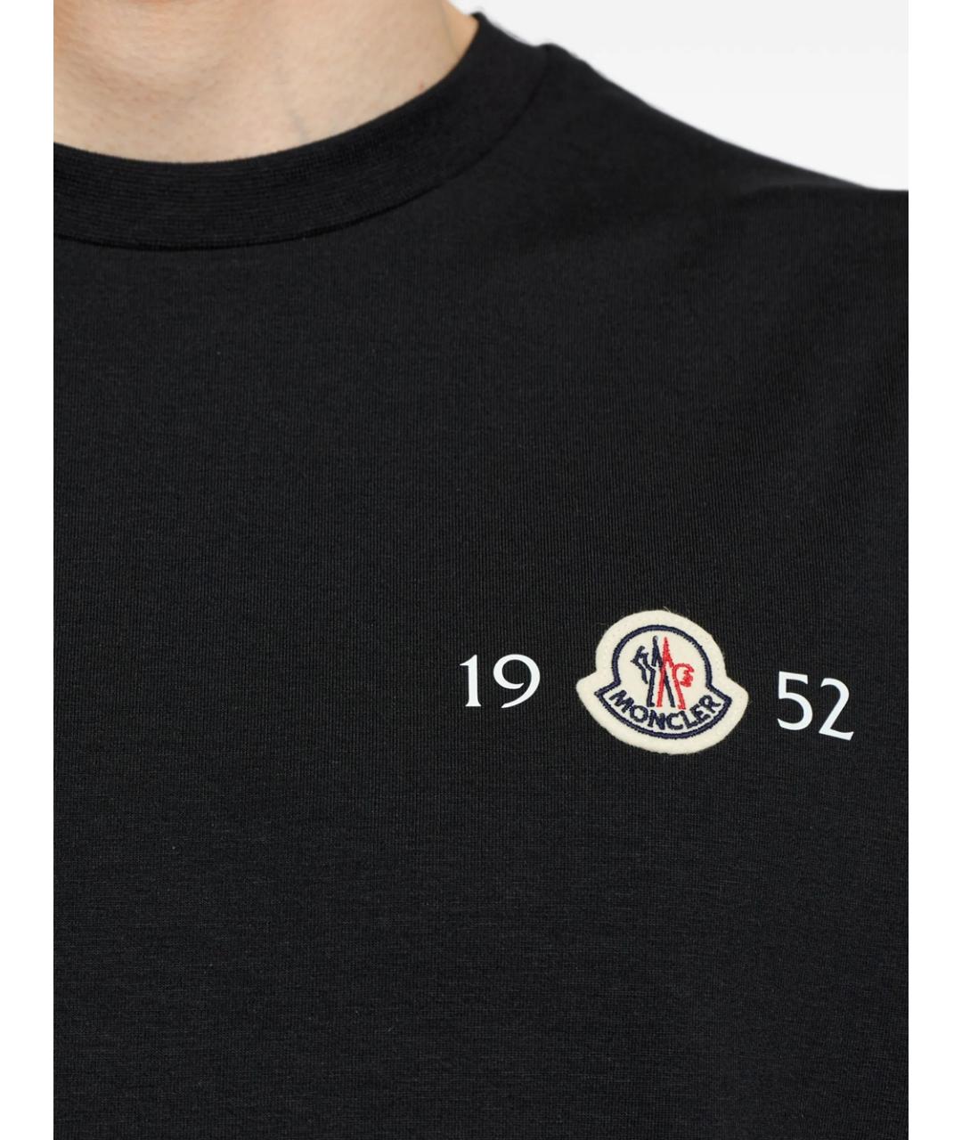 MONCLER Черная хлопковая футболка, фото 5