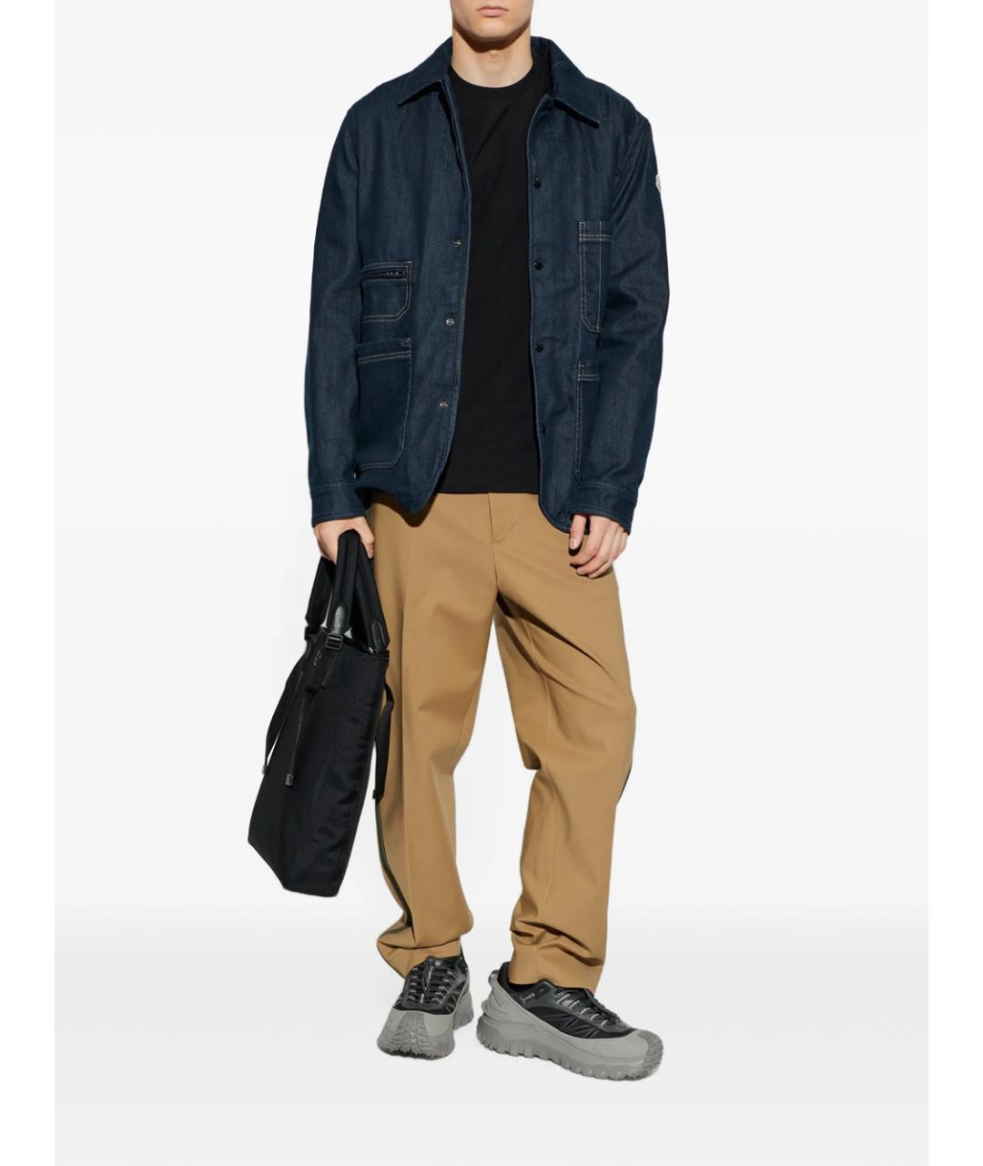 MONCLER Черная хлопковая футболка, фото 2