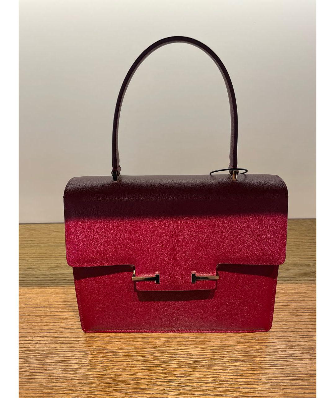 TOM FORD Бордовая кожаная сумка с короткими ручками, фото 5