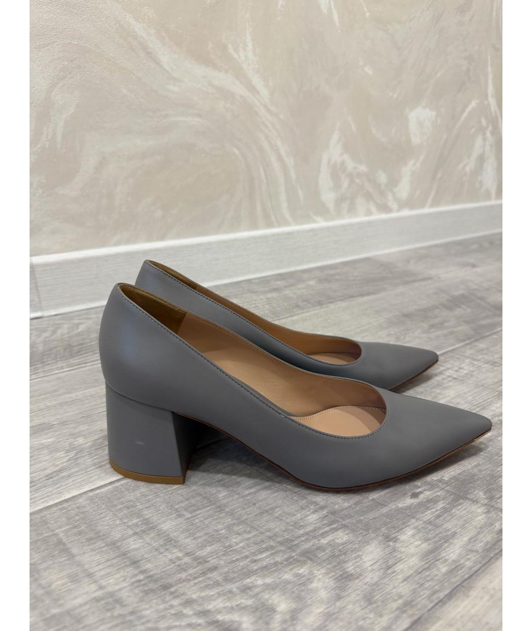 GIANVITO ROSSI Антрацитовые кожаные туфли, фото 6