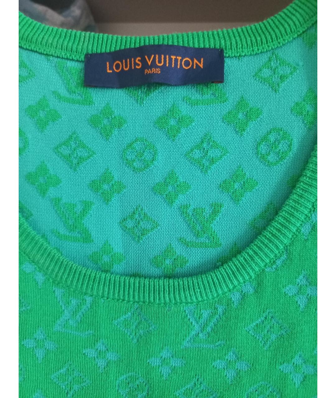 LOUIS VUITTON Зеленое шелковое повседневное платье, фото 4