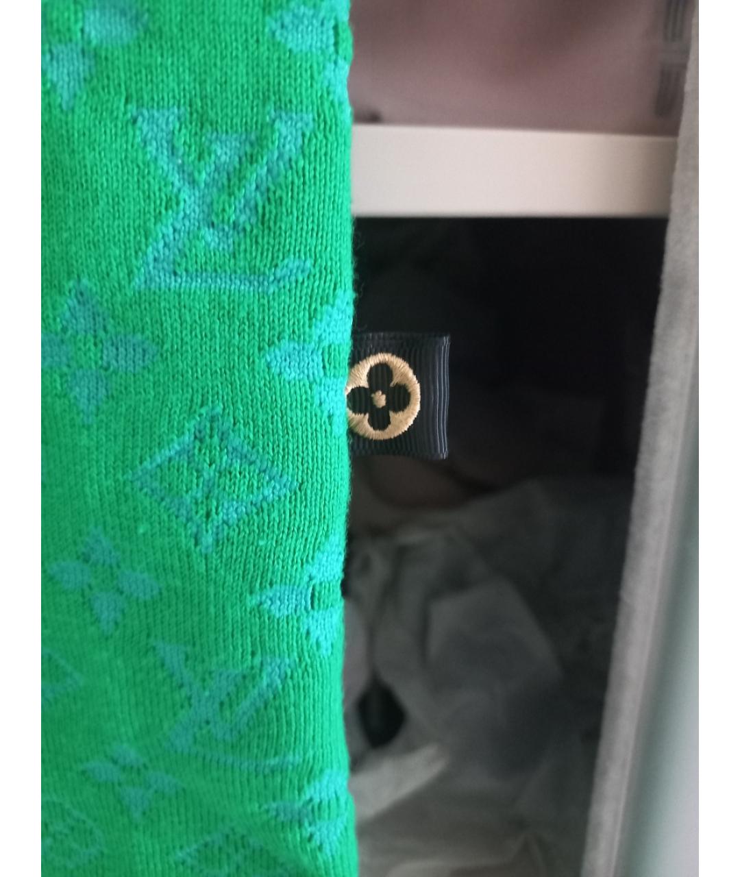 LOUIS VUITTON Зеленое шелковое повседневное платье, фото 5