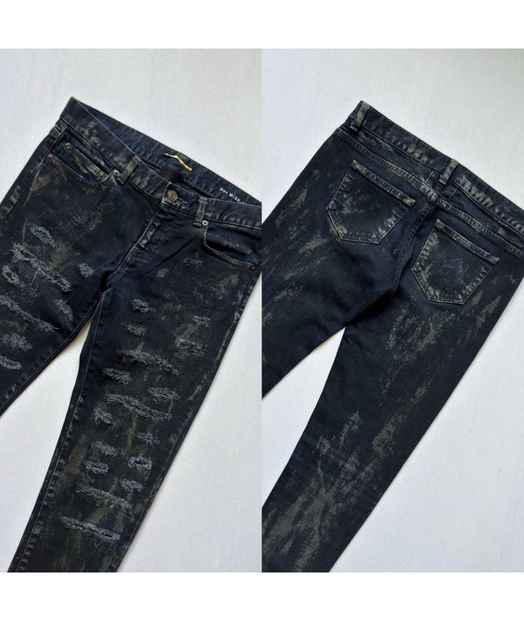 SAINT LAURENT Черные хлопковые джинсы скинни, фото 3