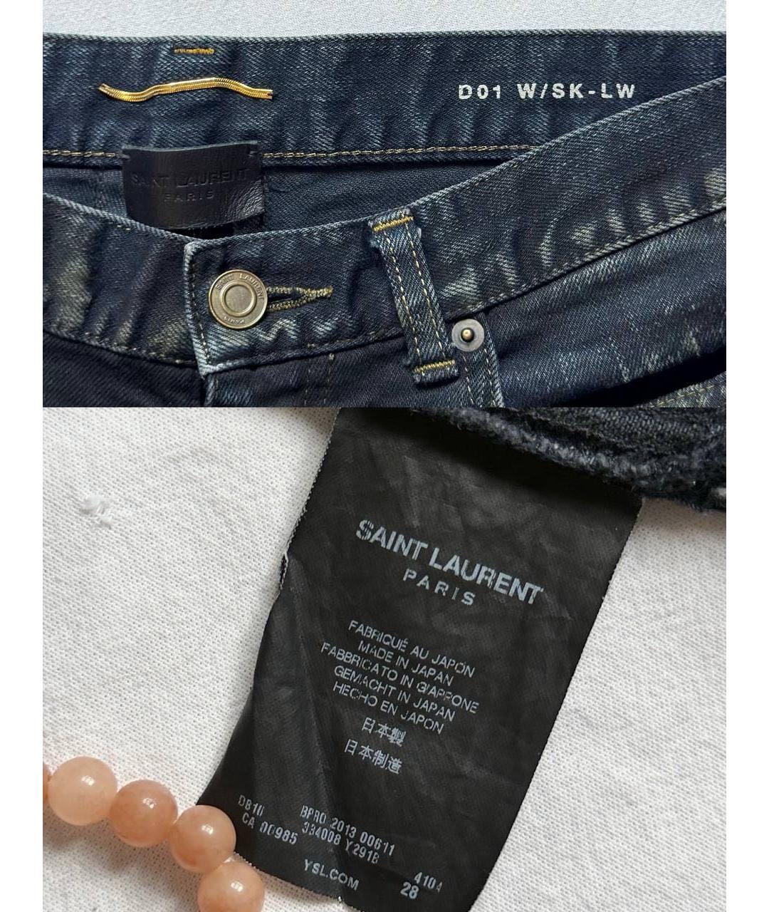 SAINT LAURENT Черные хлопковые джинсы скинни, фото 5