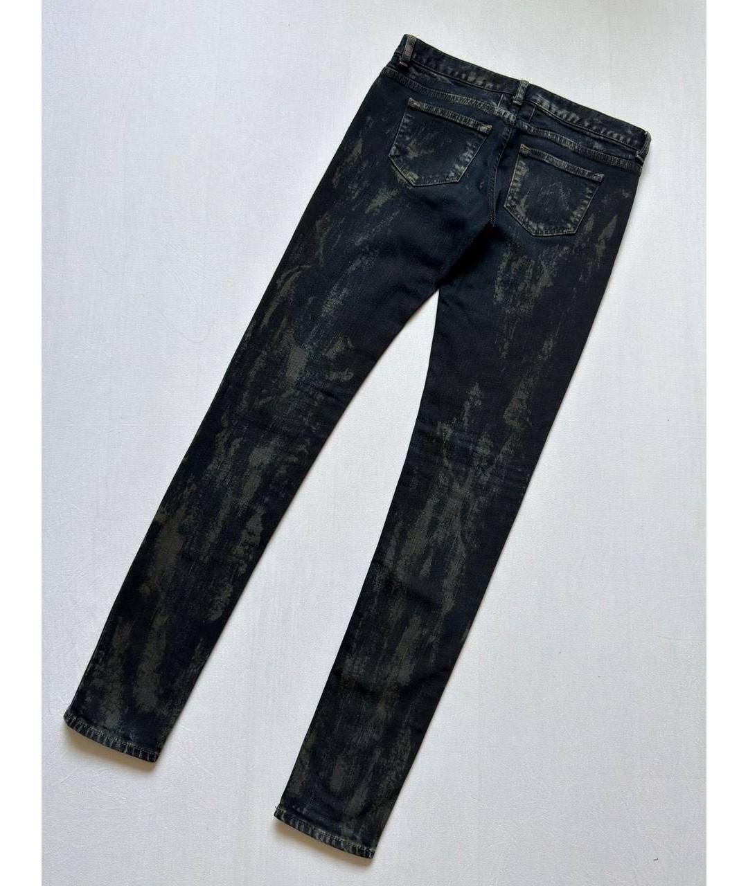 SAINT LAURENT Черные хлопковые джинсы скинни, фото 2