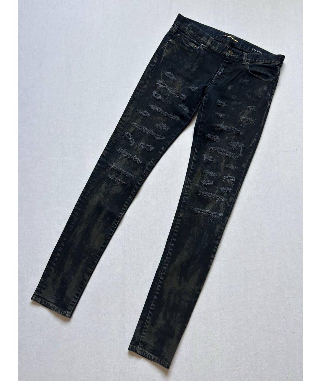 SAINT LAURENT Черные хлопковые джинсы скинни, фото 6