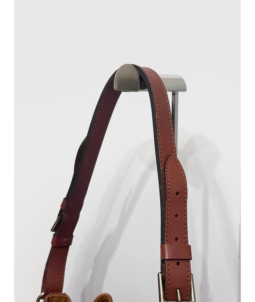 LOUIS VUITTON Коричневая кожаная сумка через плечо, фото 3