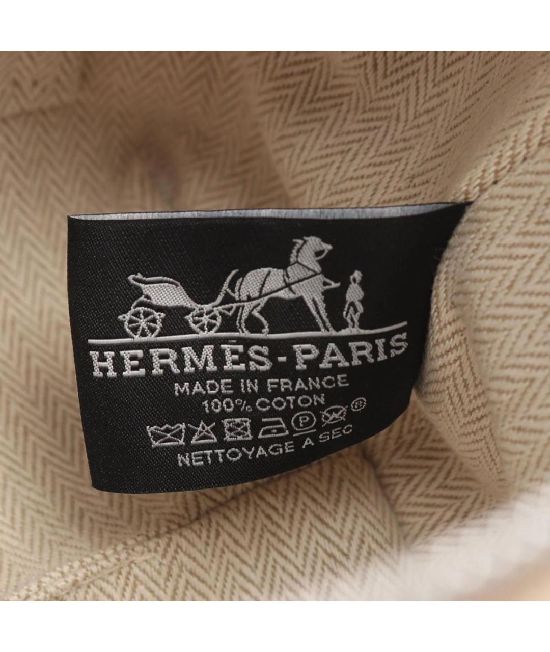 HERMES Бежевая тканевая косметичка, фото 4
