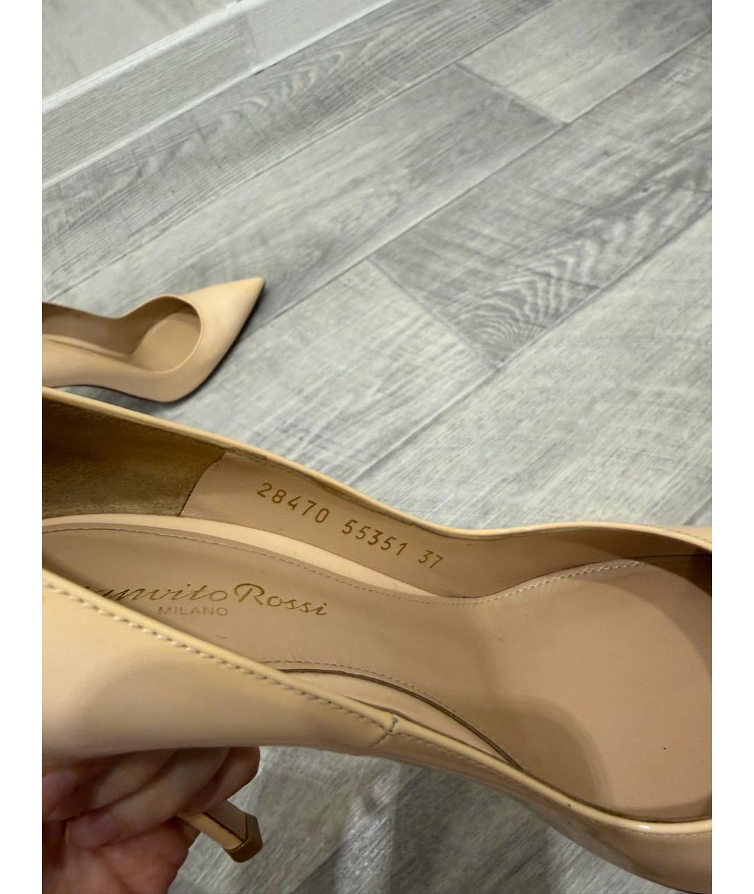 GIANVITO ROSSI Бежевые кожаные туфли, фото 8