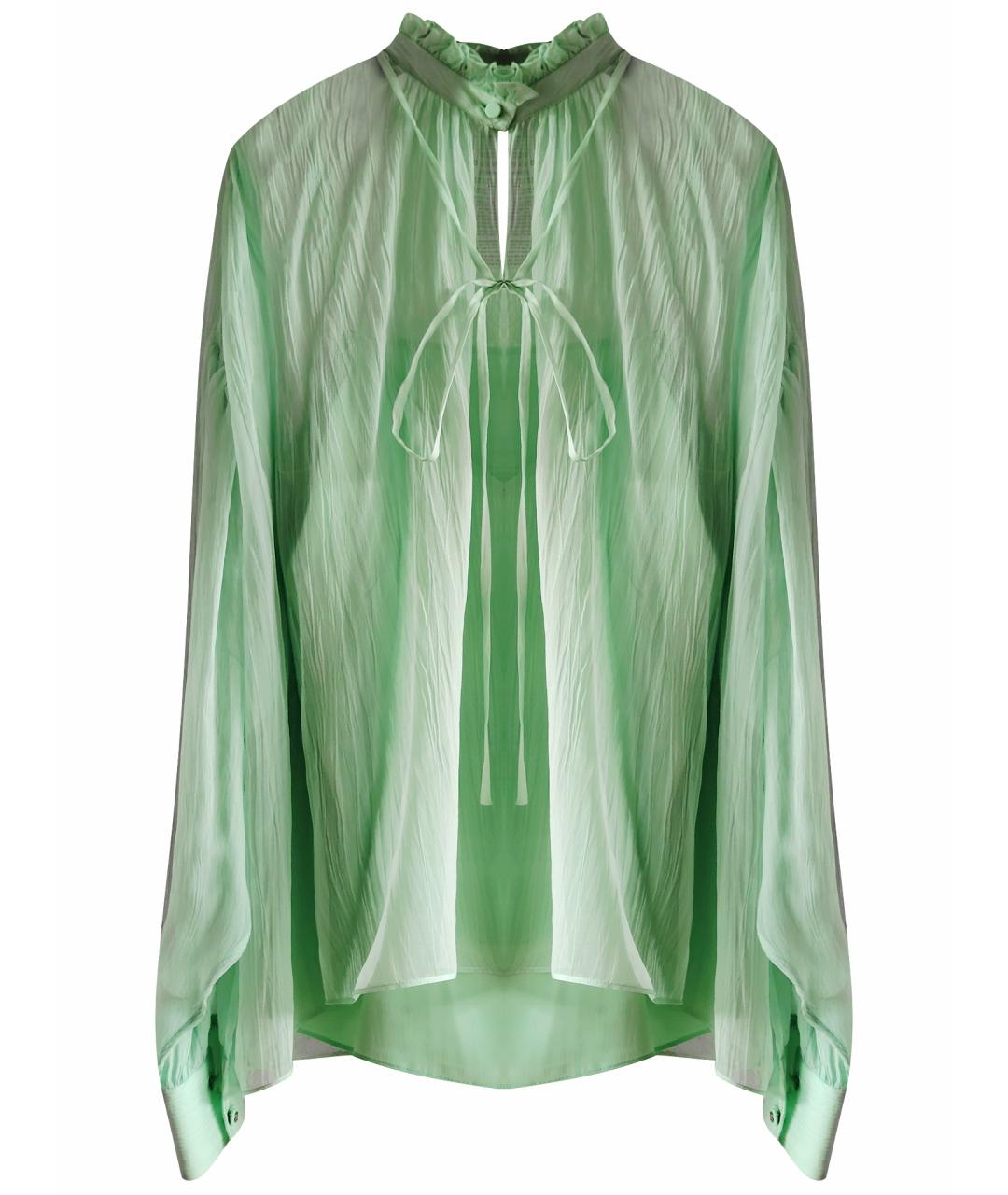 GUCCI Зеленая шелковая блузы, фото 1
