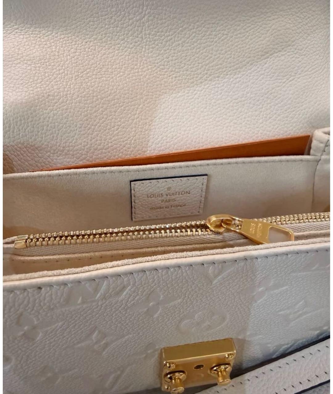 LOUIS VUITTON Белая кожаная сумка через плечо, фото 4