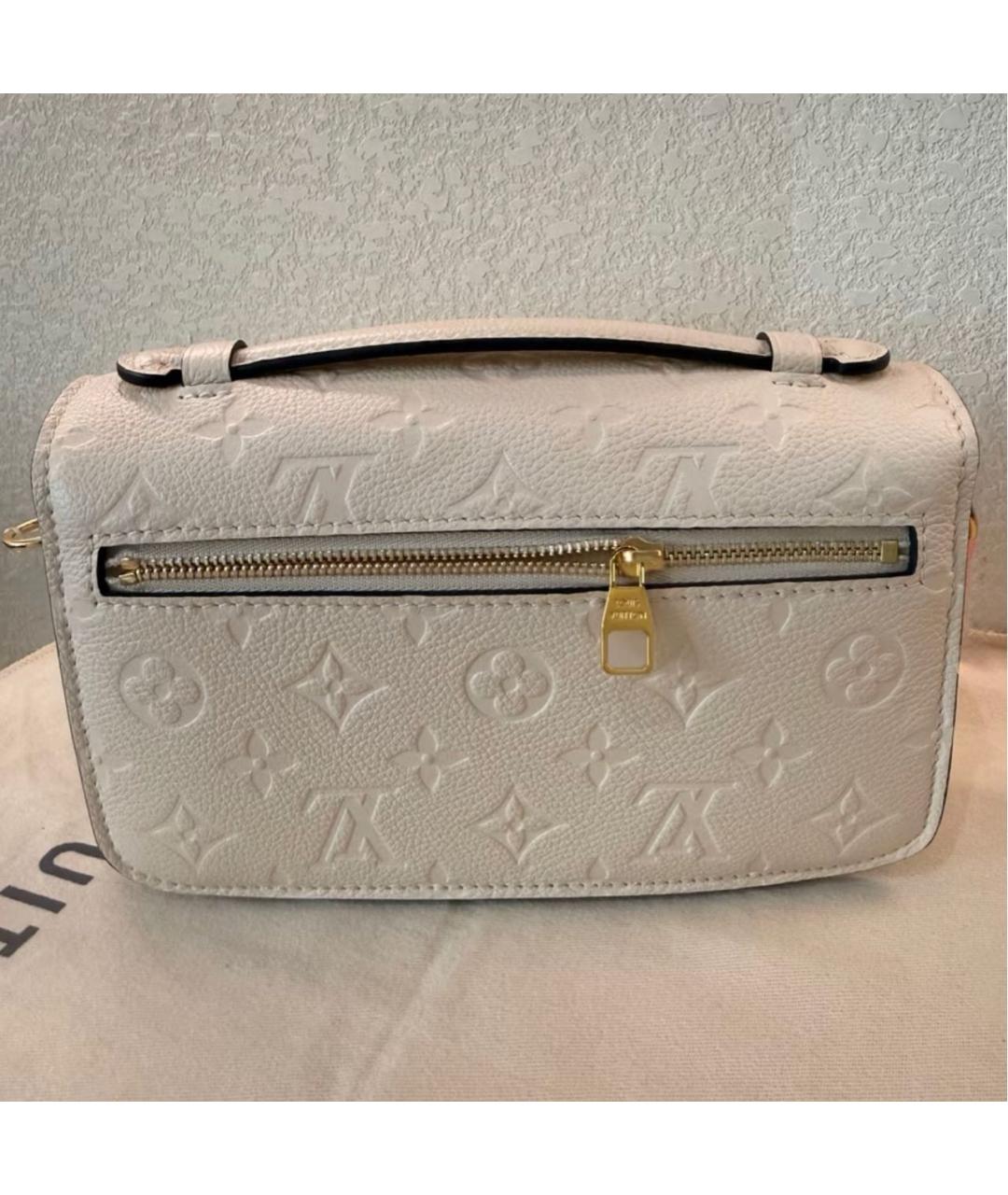 LOUIS VUITTON Белая кожаная сумка через плечо, фото 3