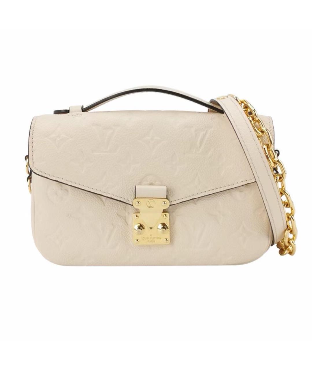 LOUIS VUITTON Белая кожаная сумка через плечо, фото 7
