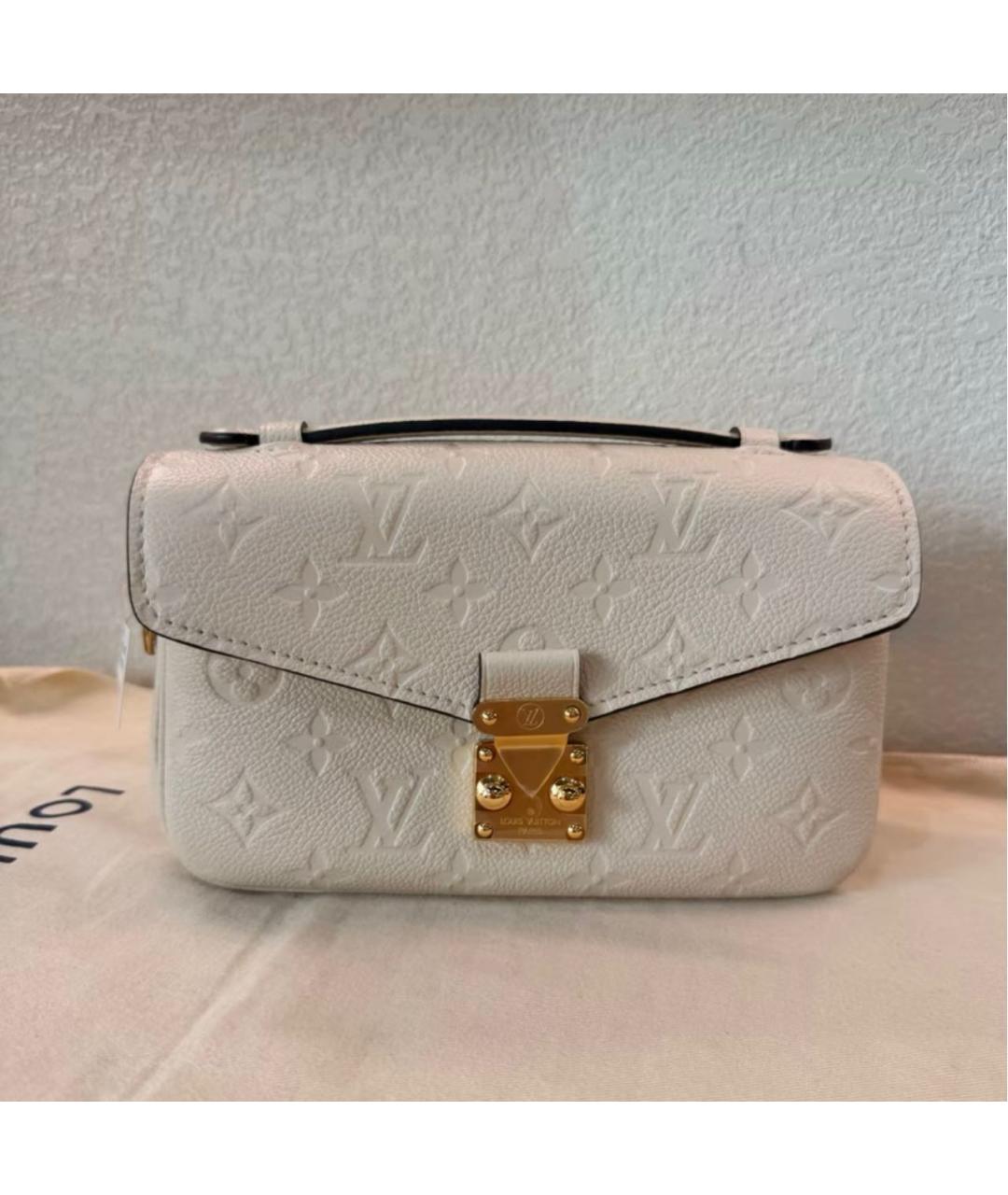 LOUIS VUITTON Белая кожаная сумка через плечо, фото 2
