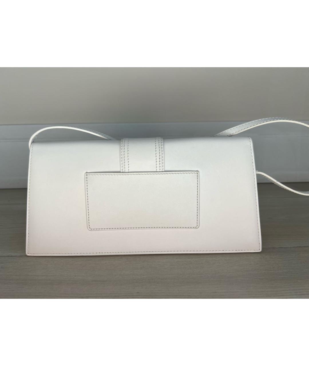 JACQUEMUS Белая кожаная сумка через плечо, фото 3