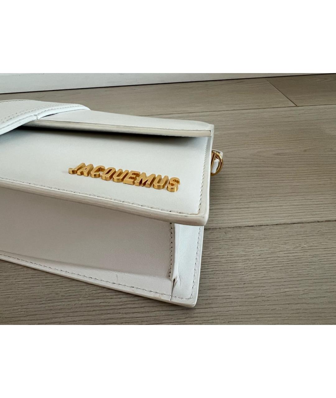 JACQUEMUS Белая кожаная сумка через плечо, фото 7