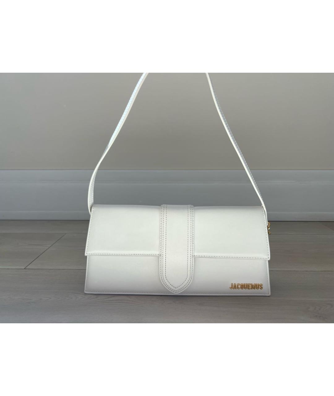 JACQUEMUS Белая кожаная сумка через плечо, фото 8