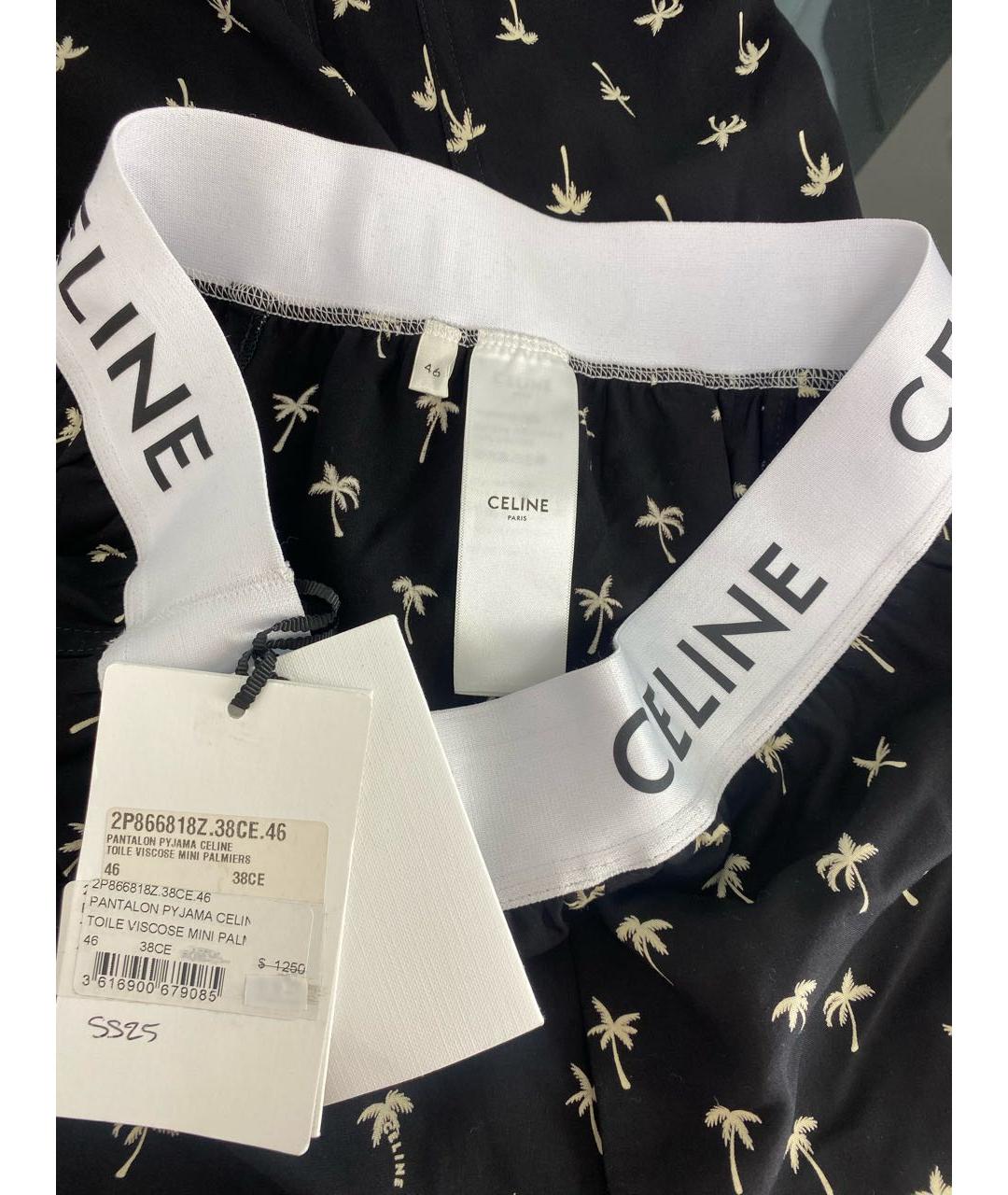 CELINE Черные вискозные прямые брюки, фото 3