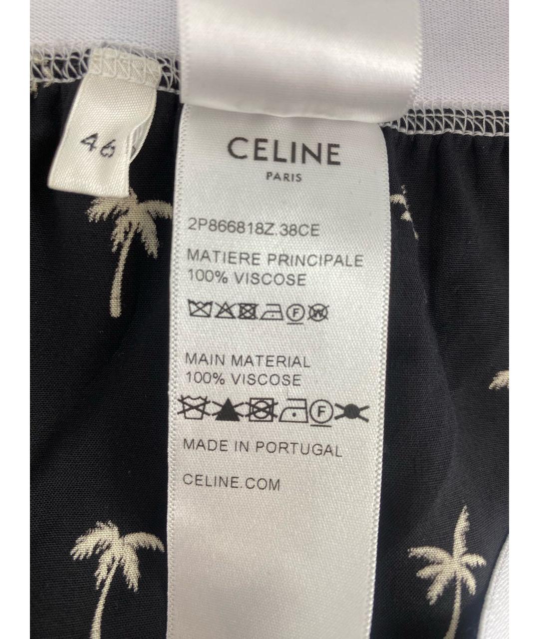 CELINE Черные вискозные прямые брюки, фото 7