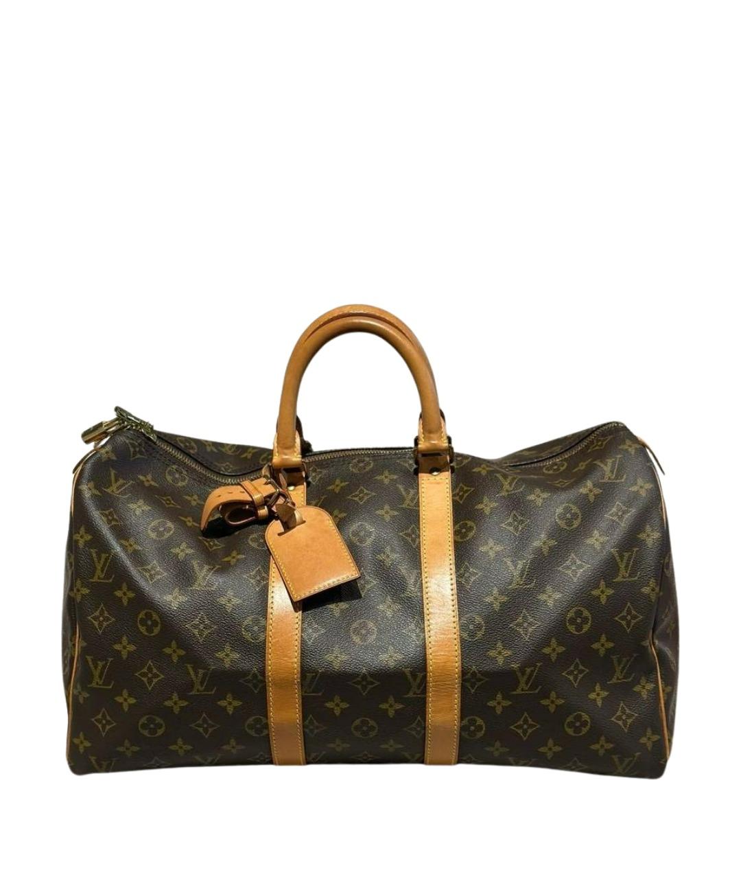 LOUIS VUITTON Коричневая дорожная/спортивная сумка из канвы, фото 1