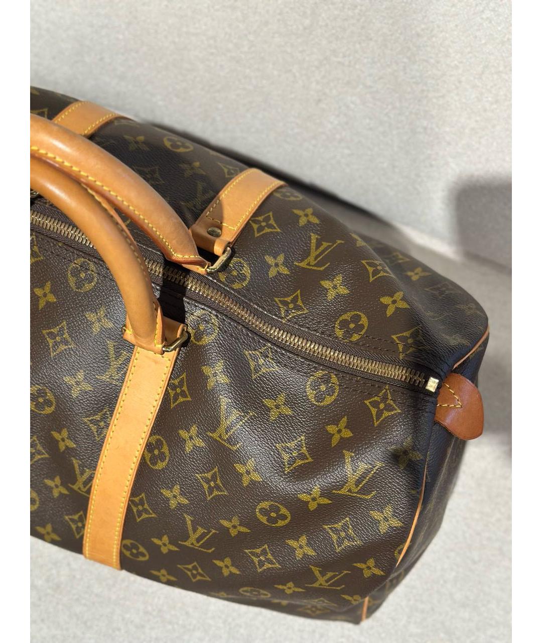LOUIS VUITTON Коричневая дорожная/спортивная сумка из канвы, фото 2