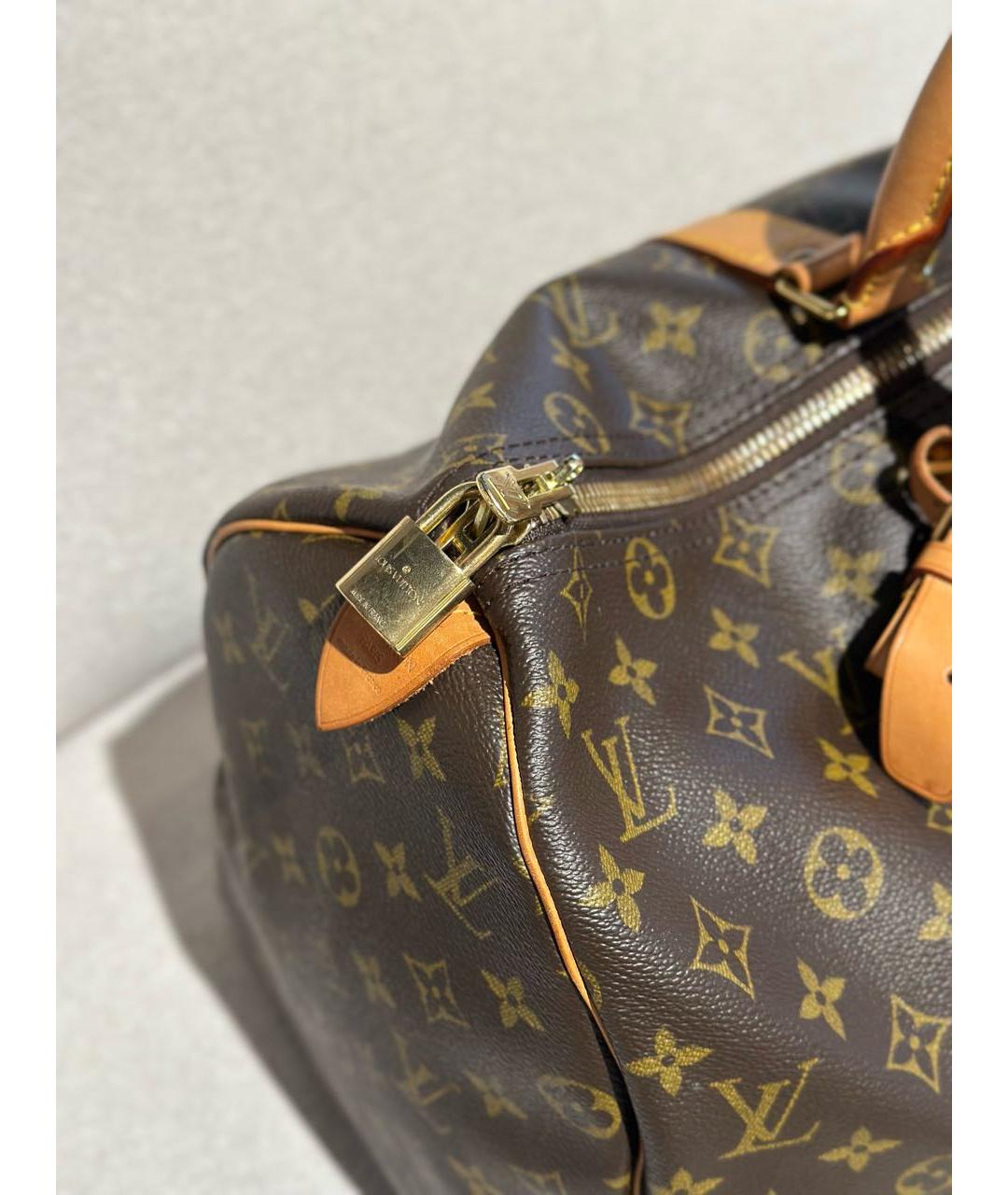 LOUIS VUITTON Коричневая дорожная/спортивная сумка из канвы, фото 4