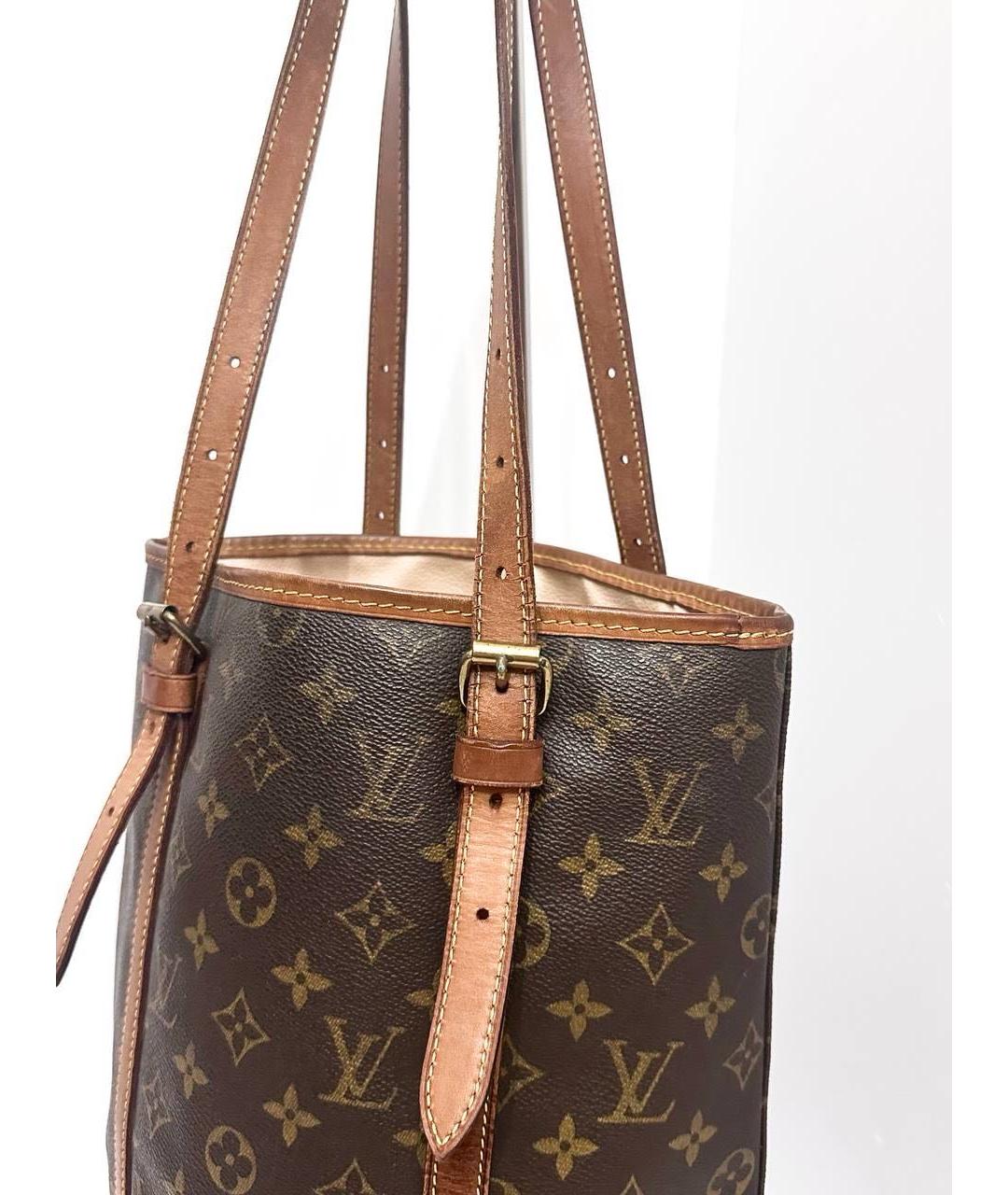 LOUIS VUITTON Коричневая сумка тоут из канвы, фото 4