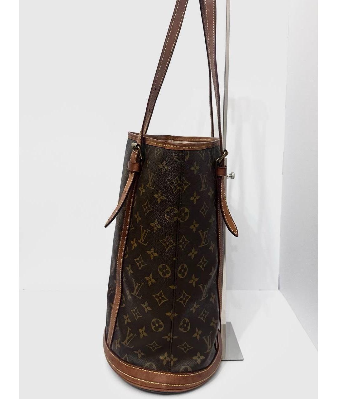 LOUIS VUITTON Коричневая сумка тоут из канвы, фото 7
