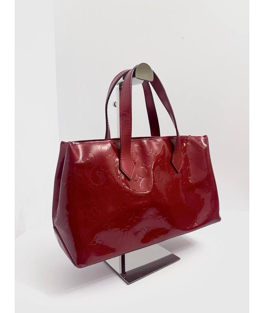 LOUIS VUITTON Красная сумка с короткими ручками из лакированной кожи, фото 6