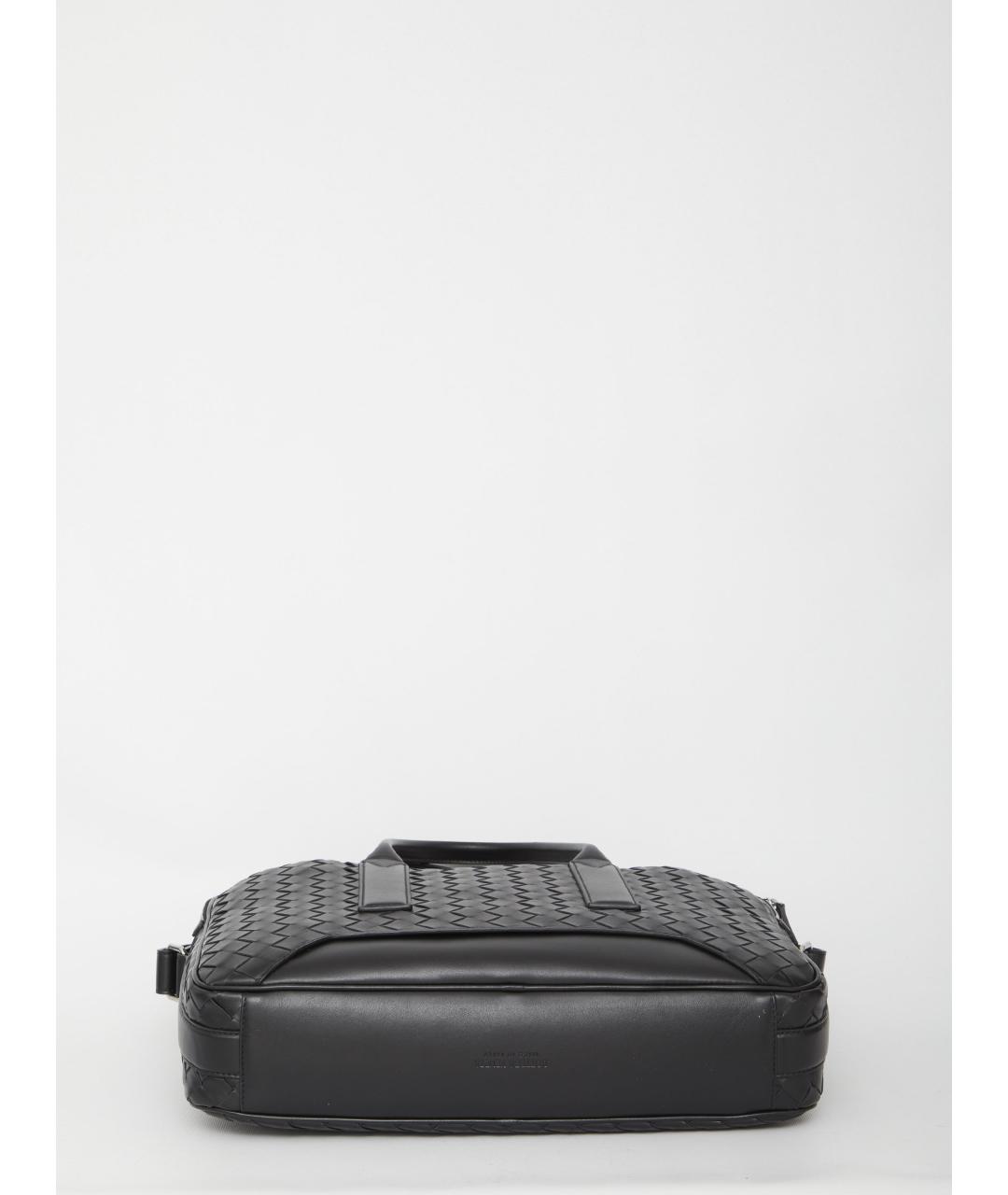 BOTTEGA VENETA Черный кожаный портфель, фото 4