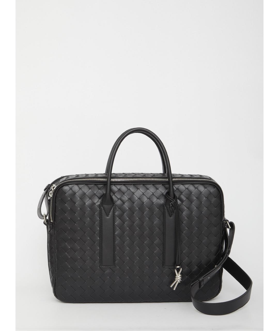 BOTTEGA VENETA Черный кожаный портфель, фото 2