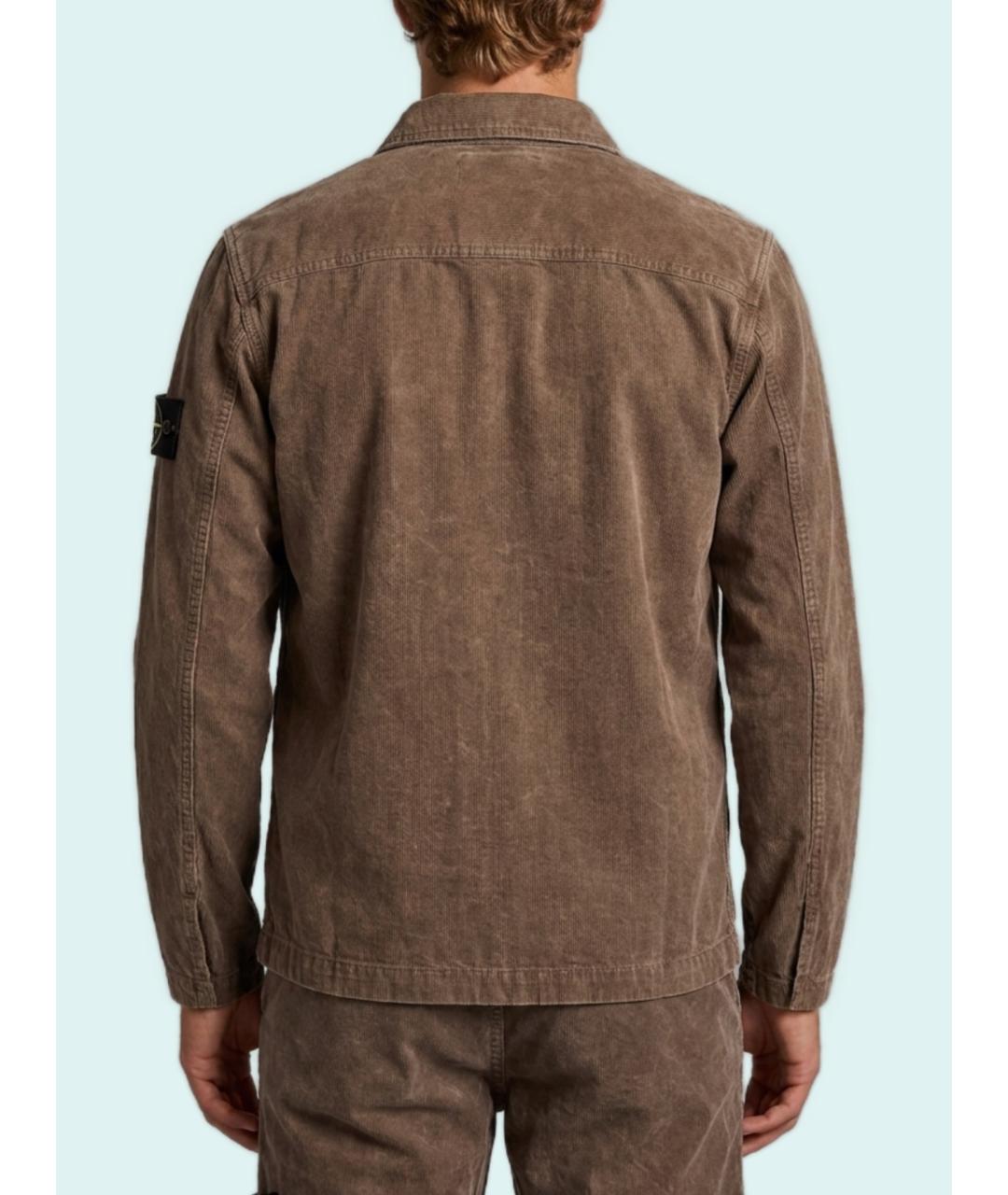 STONE ISLAND Серая хлопковая кэжуал рубашка, фото 3