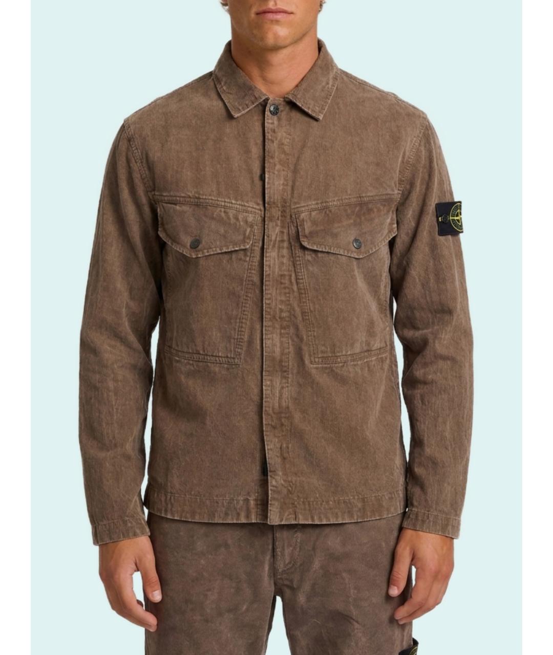 STONE ISLAND Серая хлопковая кэжуал рубашка, фото 4