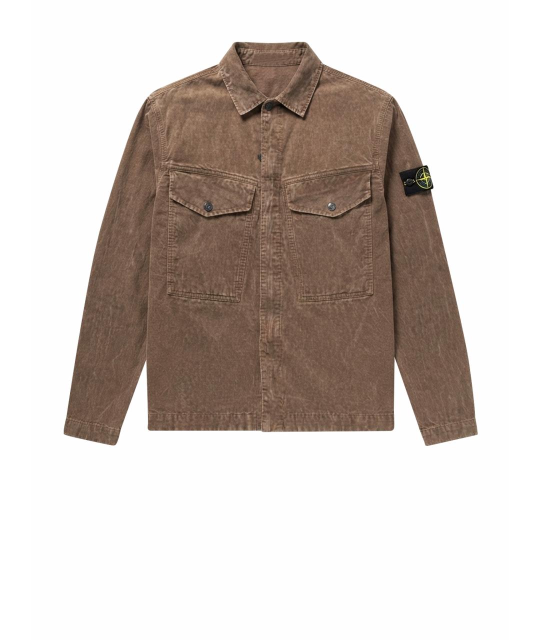 STONE ISLAND Серая хлопковая кэжуал рубашка, фото 1
