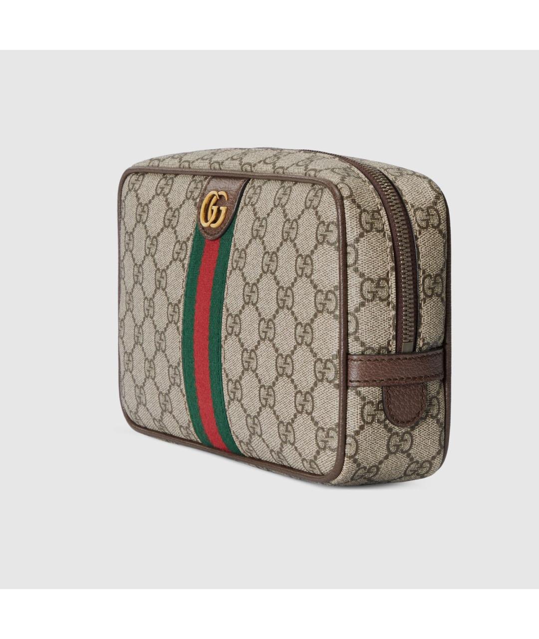 GUCCI Бежевая барсетка из канвы, фото 2