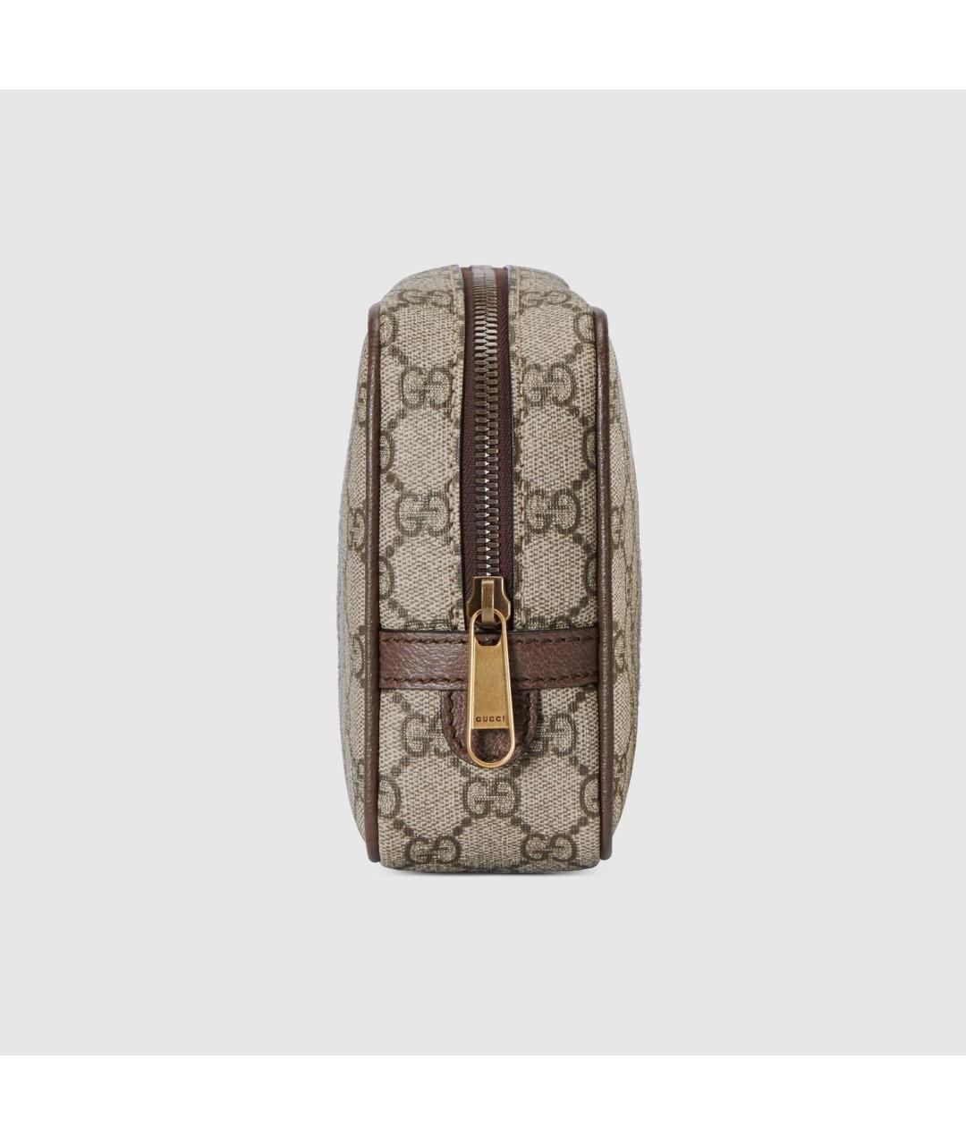 GUCCI Бежевая барсетка из канвы, фото 3