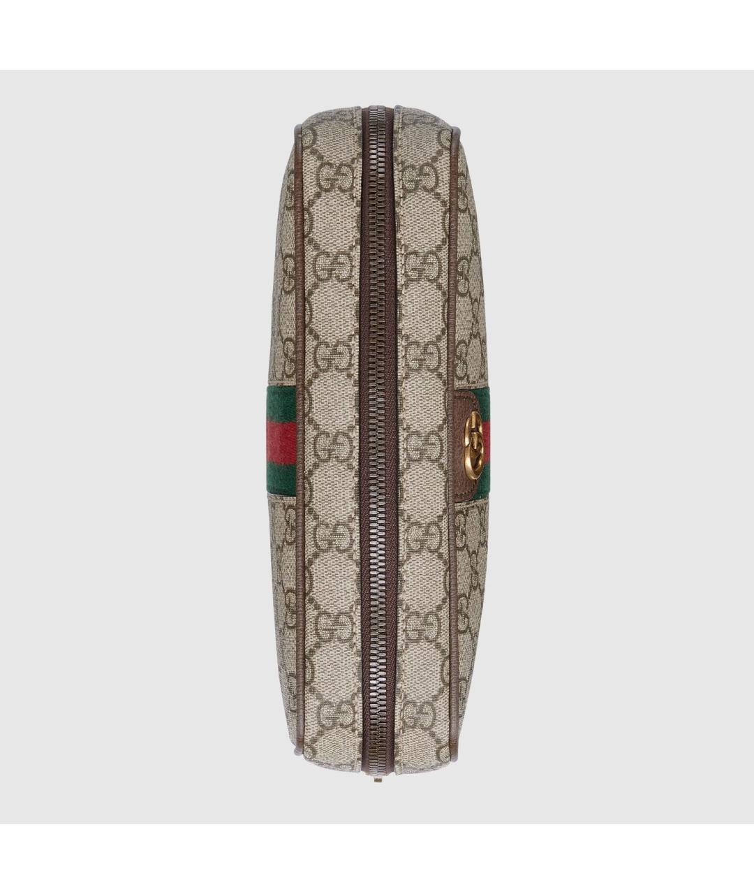 GUCCI Бежевая барсетка из канвы, фото 4