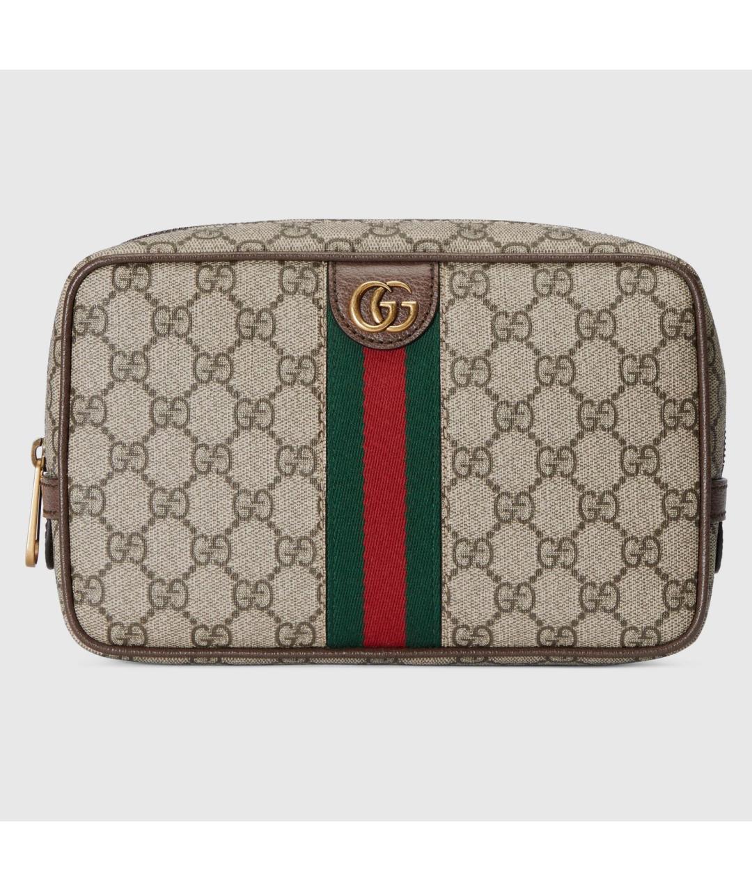 GUCCI Бежевая барсетка из канвы, фото 1