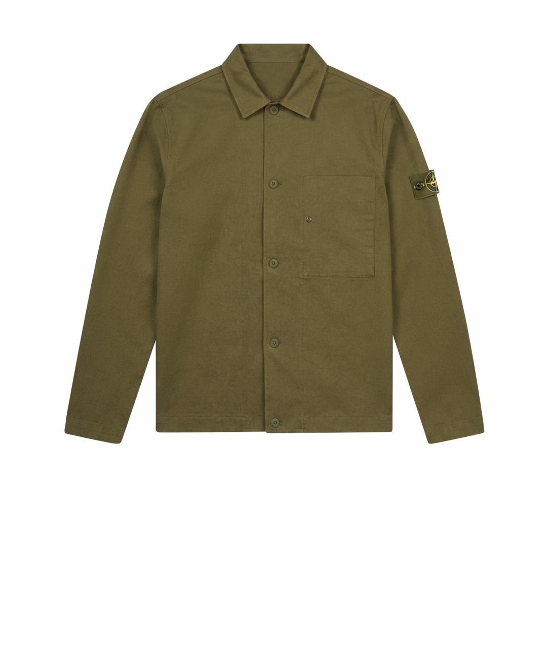 STONE ISLAND Зеленая шерстяная кэжуал рубашка, фото 1