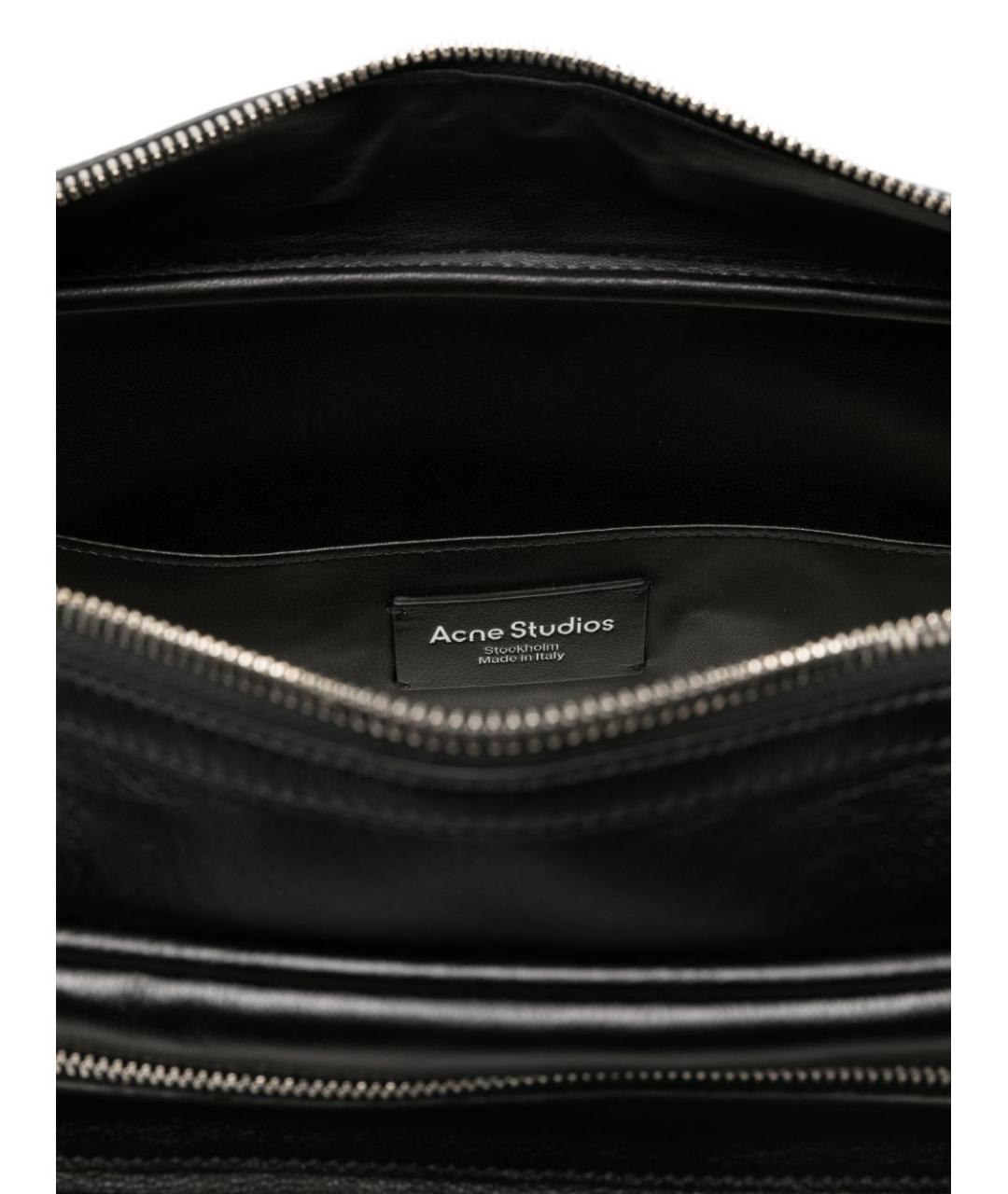 ACNE STUDIOS Черная кожаная сумка через плечо, фото 2